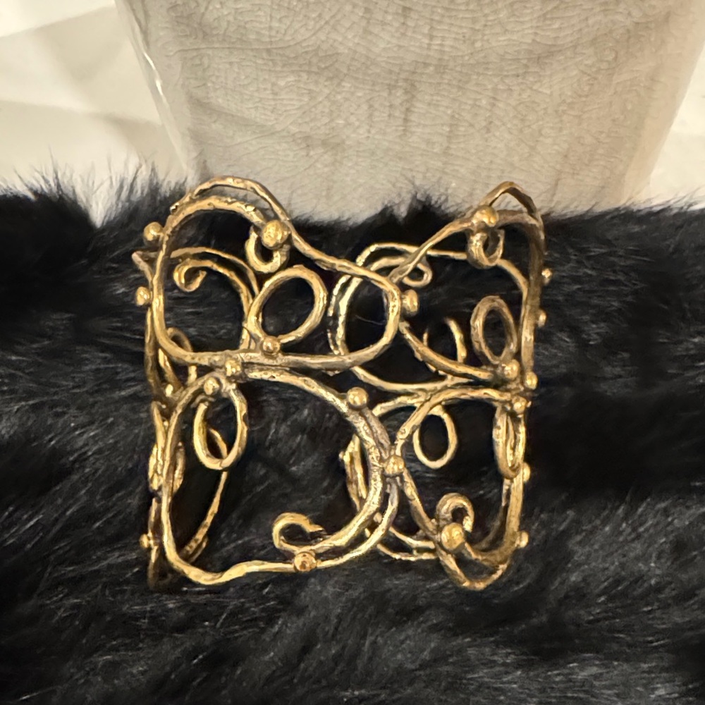 Gold Statement Cuff Bracelet - image 4